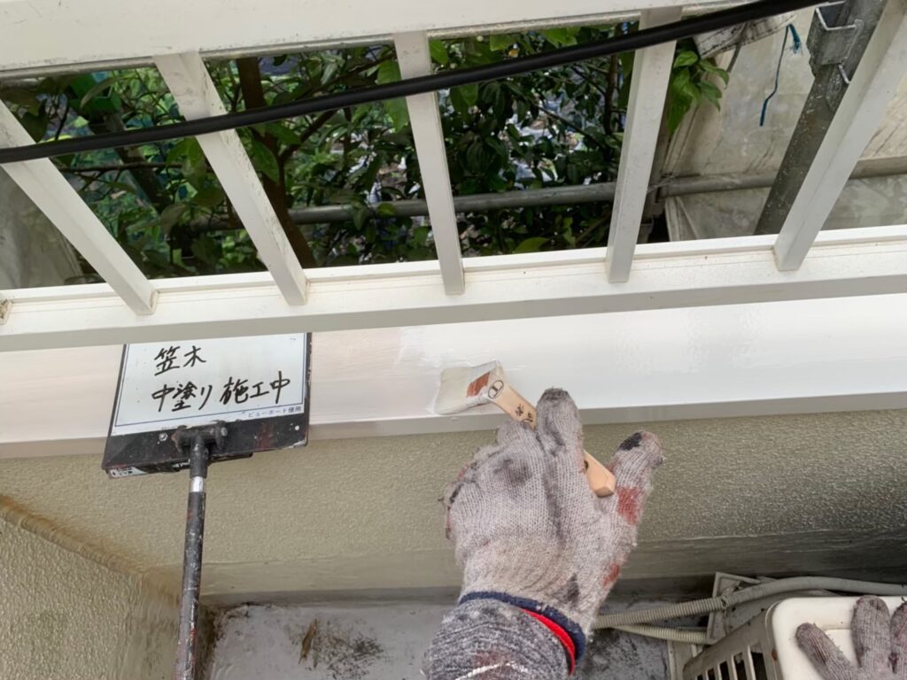 I様邸（鎌倉市今泉台） 笠木 中塗り 施工中